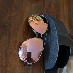 PRADA rose gold Stylish Aviator Sunglasses AUTHENTIC